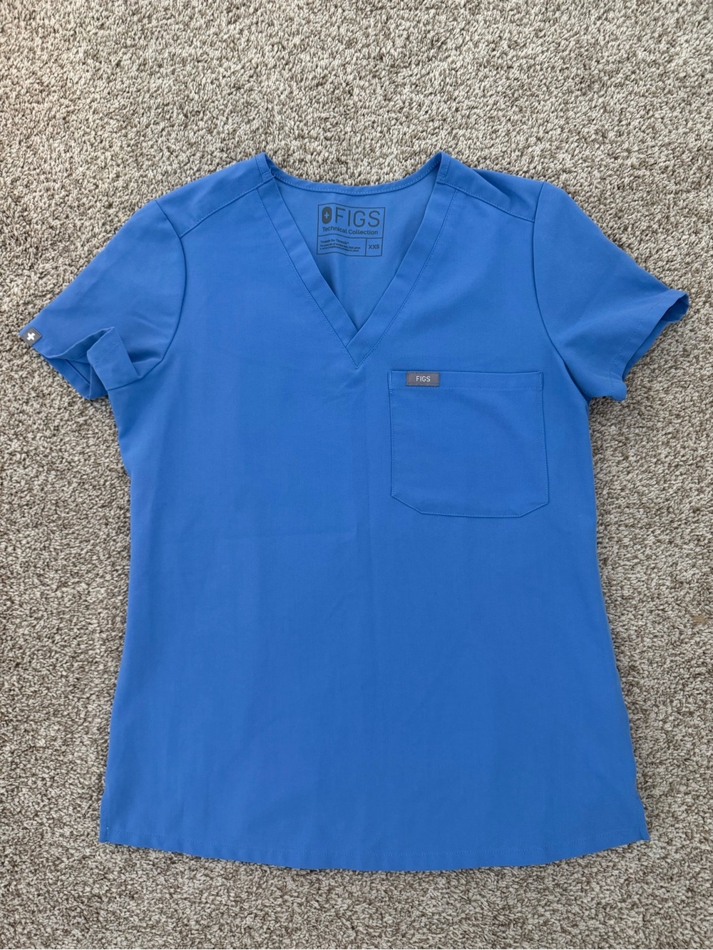 Figs Women's V-Neck Scrub Top in Blue